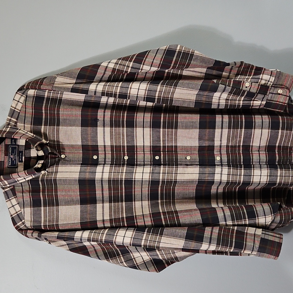 Ralph Lauren Sport Cotton Long Sleeve Plaid Button Down Shirt Size XL #1027